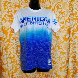 Blue ombre American Fighter shirt Size Sm